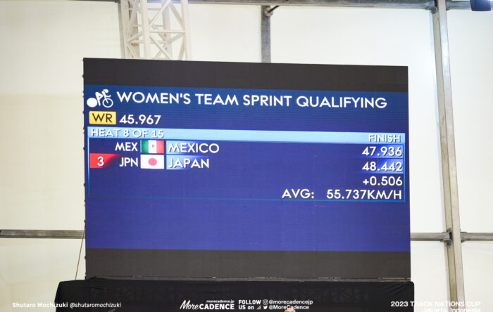 梅川風子, 太田りゆ, 佐藤水菜, 女子チームスプリント予選, WOMEN'S TEAM Sprint Qualifying 2023トラックネーションズカップ ジャカルタ, 2023 TRACK NATIONS CUP Jakarta, Indonesia
