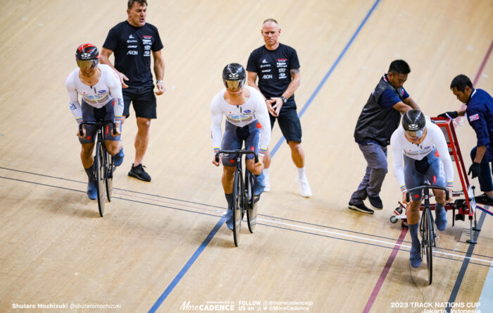 長迫吉拓, 太田海也, 小原佑太, 男子チームスプリント1回戦, MEN'S TEAM Sprint 1st Round 2023トラックネーションズカップ ジャカルタ, 2023 TRACK NATIONS CUP Jakarta, Indonesia