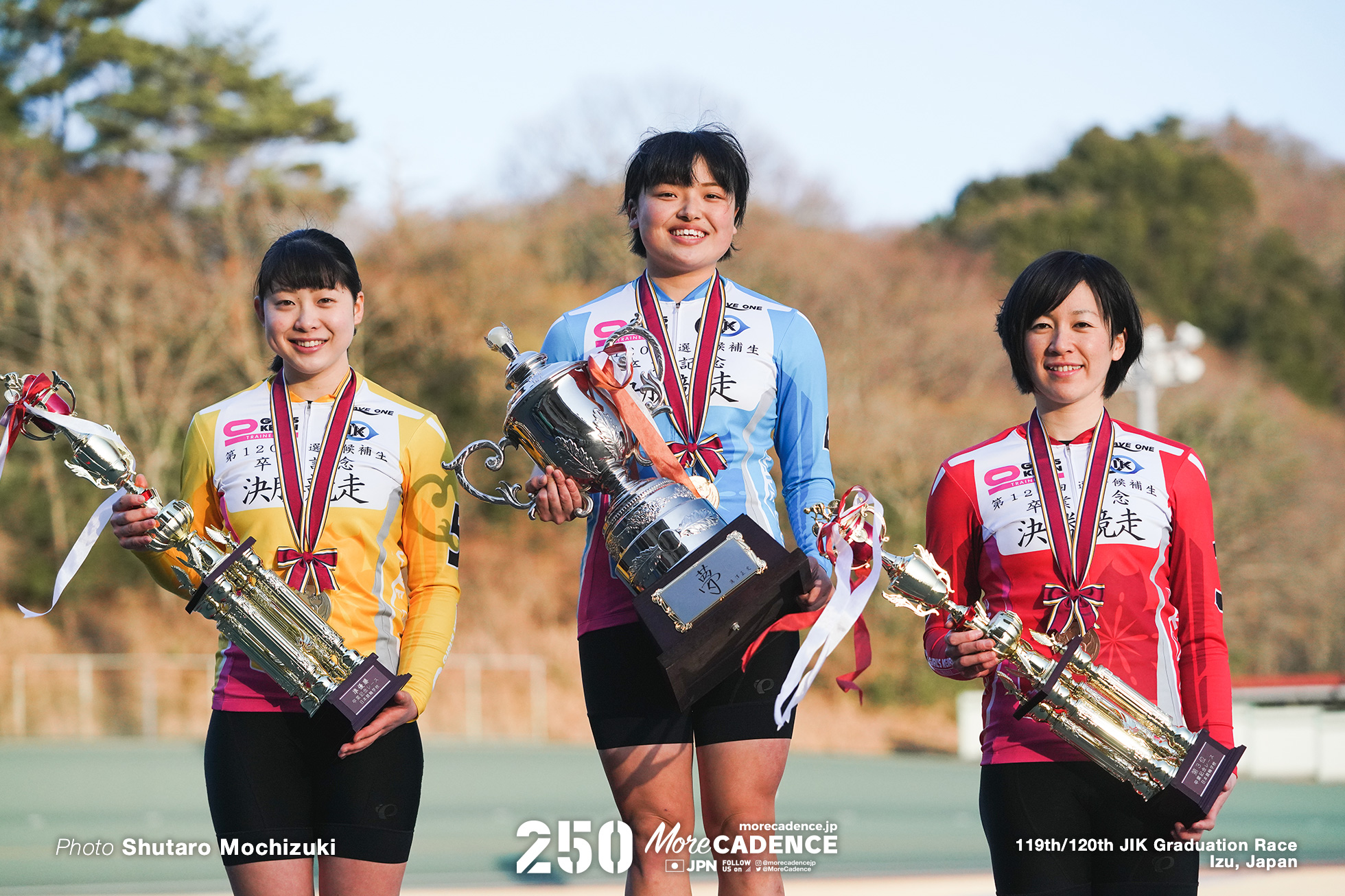 優勝:西脇美唯奈、2位:内野艶和、3位:山口真未 日本競輪選手養成所 第119・120回生 卒業記念レース 決勝